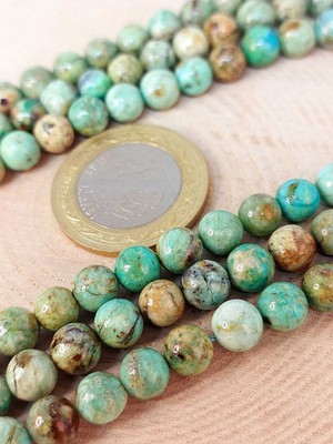 Yaşam Tohumu Turkuaz Taşı Yarım Dizi 6mm (Peru) (18CM Uzunluğundadır)