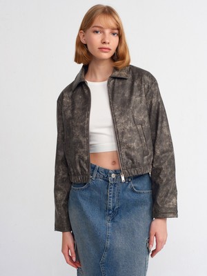 Dilvin 60716 Gömlek Bomber Ceket Vizon