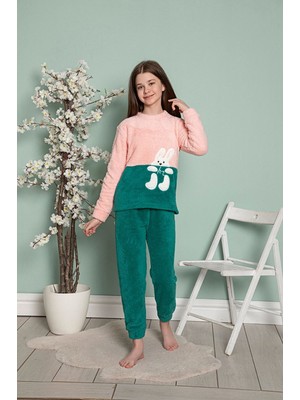 Sharin Çocuk Desenli Kışlık Peluş Welsoft Pijama Takımı 2D-10235