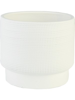Vitale Waffle Seramik Vazo Krem 14X13 cm AK.JH0028