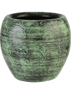Vitale Olive Seramik Vazo Yeşil 20X18 cm AK.JH0049