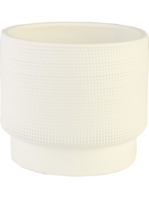 Vitale Waffle Seramik Vazo Krem 17X15 cm AK.JH0032