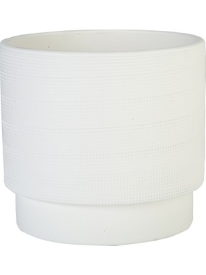 Vitale Waffle Seramik Vazo Beyaz 28X26 cm AK.JH0040