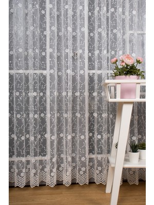 Winsev Tekstil Bahar Dalı Brode Işlemeli Tül Perde ( 1/2.5 Normal Pile )