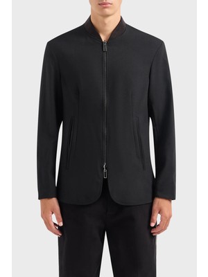 Emporio Armani Yün Karışımlı Fermuarlı Çift Taraflı Blazer Ceket Erkek Ceket 6R1G74 1nfvz 0999