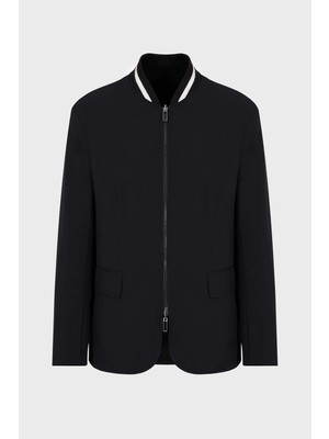 Emporio Armani Yün Karışımlı Fermuarlı Çift Taraflı Blazer Ceket Erkek Ceket 6R1G74 1nfvz 0999