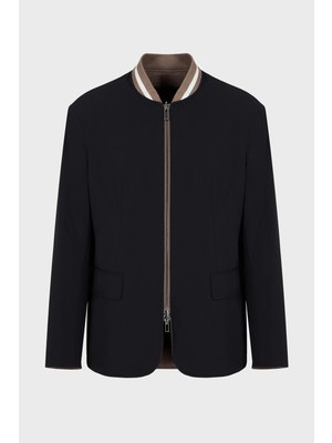 Emporio Armani Yün Karışımlı Fermuarlı Çift Taraflı Blazer Ceket Erkek Ceket 6R1G74 1nfvz 0440