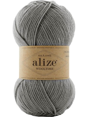 Alize Wool Time %75 Yünlü El Örgü Ipi 21-Gri