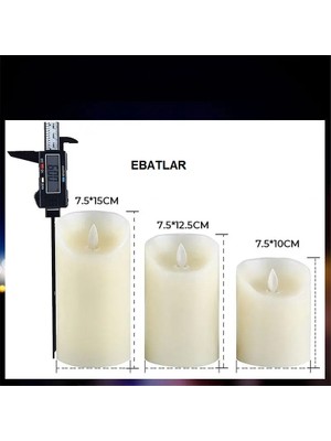 Yenitech LED Mum Titreyen Tealight Işıklı Alevsiz Büyük Boy 3lü Kumandalı Set