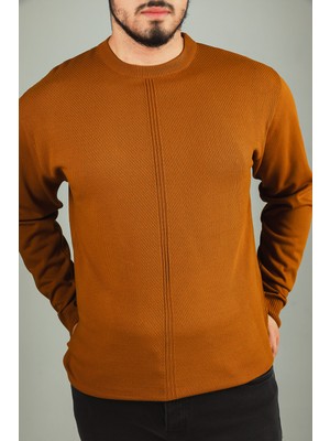 Julude Camel Erkek Bisiklet Yaka Triko Kazak P-00007215