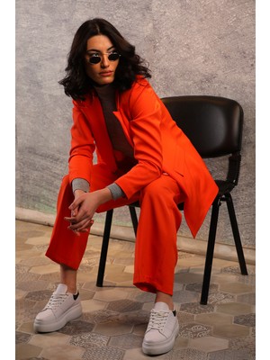 Julude Orange Kadın Bol Paça Pantolon P-00001667