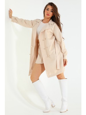 Julude Bej Kadın Kemerli Trençkot P-00005182