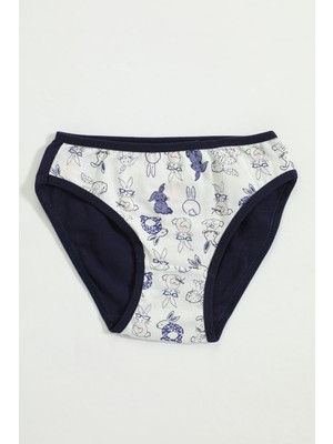 Julude Lacivert Kız Çocuk Desenli Külot P-00004499