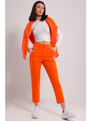 Julude Orange Kadın Boru Paça Pantolon P-00001659
