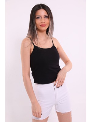 Julude Siyah Tutku Kadın Elastan Ip Askılı Atlet P-00002572