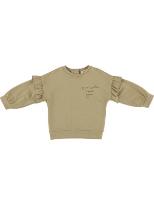 Panço Kız Bebek Fırfır Detaylı Sweatshirt