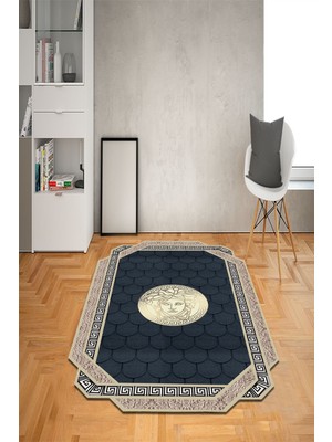 Doruklar Home Collection Kaymaz Taban Yıkanabilir Lazer Kesim Medusa Desenli Dot Taban Halı