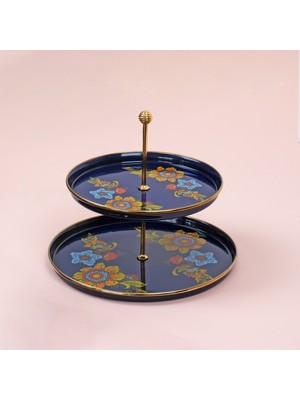 Glore Lorena Lacivert Emaye Katlı Kurabiyelik