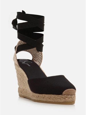 Su Espadril Kelly Siyah Kadın Dolgu Topuklu Espadril