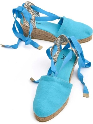 Su Espadril Molly Turkuaz Kadın Dolgu Topuklu Espadril