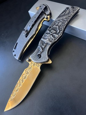 Taşkafa Kamp Outdoor Hc 005 Kurukafa Işlemeli Çakı