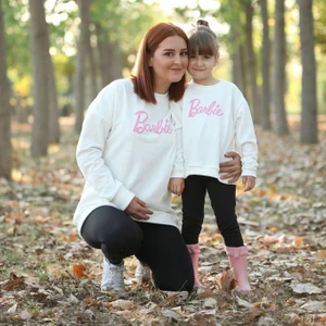 DaGe Kids Şardonlu Anne Çocuk Barbie Sweatshirt (Tekli Üründür Kombin Yapmak Için 2 Adet Sepete Ekleyiniz)