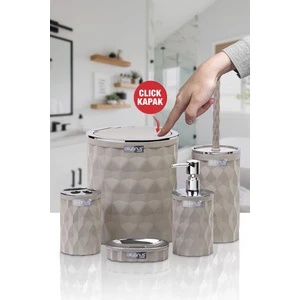 Okyanus Home Diamond Vizon Kromlu Click Kapak 5'li Banyo Seti