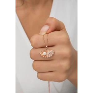 925 Ayar Gümüş Incili Açılan Istiridye Kolye