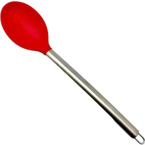 Çelik Saplı Silikon Kaşık - Kırmızı