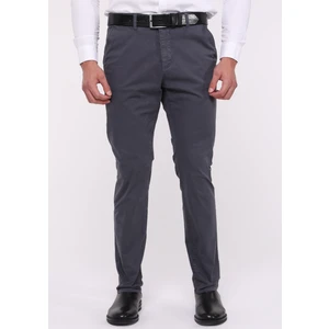 Erkek Gri Likralı Yüksek Bel Regular Fit Bol Kesim Yandan Cepli Chino Klasik Pantolon C336CHN