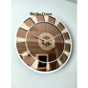 Harika Crown Gerçek Aynalı Dekoratif Duvar Saati (40- 50 Cm)