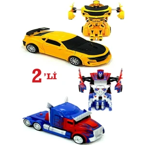 Bumblebee Transformers Optimus Prime Transformers Robota Dönüşen Çek Bırak Oyuncak Araba Ikili Set
