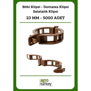 Agro Turkey | 5000 Adet - 23 mm - Bitki Klipsi - Domates Klipsi - Salatalık Klipsi - Kahverengi