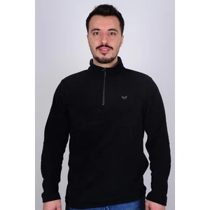 5632 Siyah Önü Fermuarlı Erkek Polar Sweat