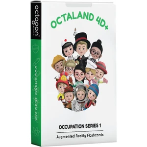 FUN4EDU Octoland 4d+ Arttırılmış/sanal Gerçeklik Kartları Octagon Studio Ingilizce Alfabe ve Meslekler