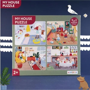 2 Yaş Üzeri Çocuklar Için Eğitici Ve Öğretici Puzzle 24 Parça Yapboz - My House Evin Bölümleri