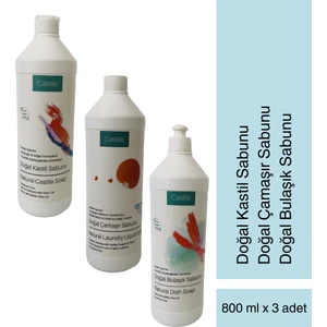 Kastil Sabunu 800 ml + Bulaşık Sabunu 800 ml + Çamaşır Sabunu 800 ml