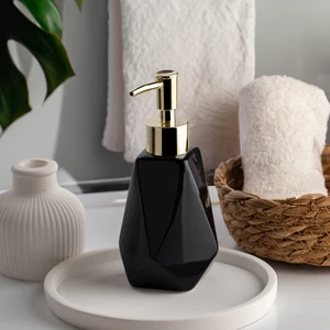 3203 Porselen Sıvı Sabunluk - Tezgah Üstü Banyo Mutfak Lavabo Sabunluğu - 250 cc Siyah