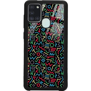 Samsung A21S Geometrik Renkler Tasarımlı Glossy Telefon Kılıfı