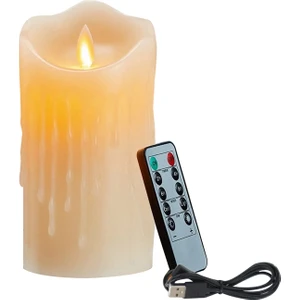 LED Mumlar, Titreşen Alevsiz Mumlar,şarj Edilebilir Mum,uzaktan Kumandalı Gerçek Balmumu MUMLAR,10CM (Yurt Dışından)