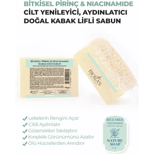 Doğal Kabak Lifli Bitkisel Pirinç ve Niacinamide Sabun 110 gr
