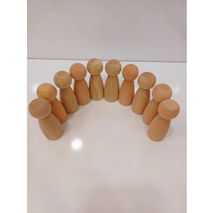 10'lu Peg Bebek-Ahşap Boyama Oyuncağı-Ahşap Bebek.