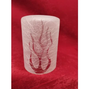 Kuğulu Avize. Avize Camı, Silindir, Mat, Çatlatılmış, Alev Desenli, (E.27)Çap:10.00cm-h:14.00cm.Normal ampule göre.