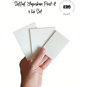 Şeffaf Renkli Postit Yapışkan Post It Not Kağıdı Karenot 3 Lü Set Beyaz