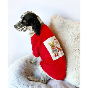 Santa And Friend Rudolph Orta ve Büyük Irk Köpek Tişörtü Yılbaşı Noel