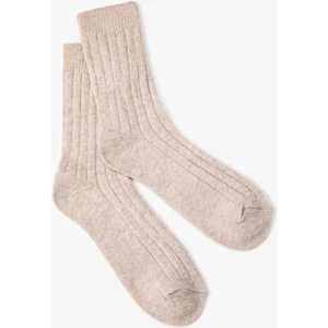 Soket Çorap Kalın Dokulu Yün Karışımlı