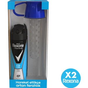 Men Erkek Sprey Deodorant Xtra Cool 72 Saat Kesintisiz Üstün Koruma 150 ml x2 + Matara