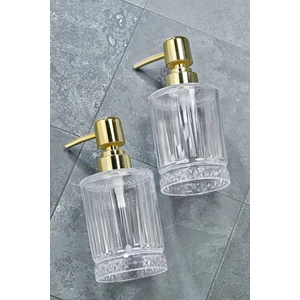 2 Adet 200 ml Sıvı Sabunluk Kristal Banyo Mutfak Sıvı Sabunluk Set - Cam Değildir