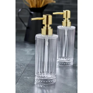 2 Adet 300 ml Sıvı Sabunluk Kristal Banyo Mutfak Sabunluk Seti - Cam Değildir