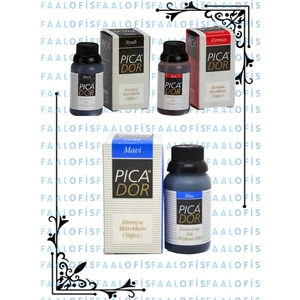 Kaliteli 3 Renk 1 Siyah 1 Mavi 1 Kırmızı Istampa Mürekkebi 30 ml 1 x 3 Adet